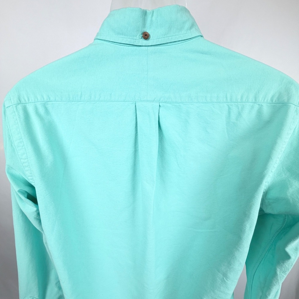 Ralph Lauren S Mint Oxford Button Down Shirt Slim Fit Cotton Pony Mens Aqua - Picture 4 of 10